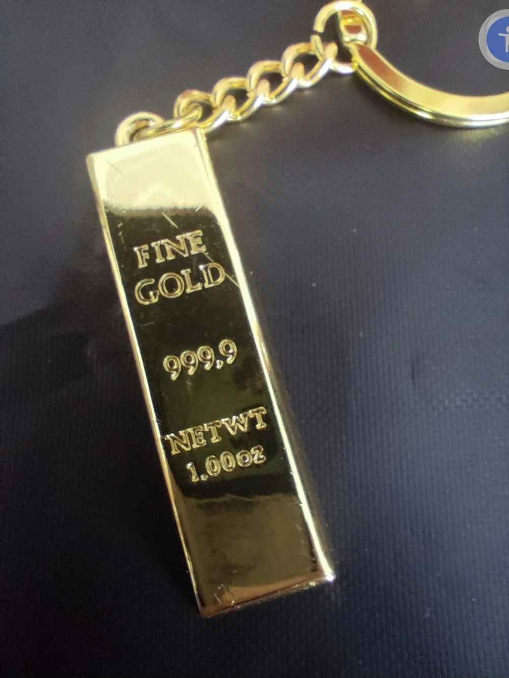 Polished Gold Bar Keychain - Men's Key & Card Holder Accessory